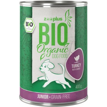 zooplus Bio Junior 12 x bio krůtí s bio mrkví 400 g