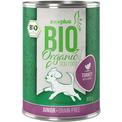 zooplus Bio Junior 12 x bio krůtí s bio mrkví 400 g
