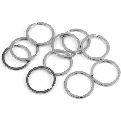 Kroužek na klíče z chirurgické oceli Ø25; 28; 32 mm plochý Varianta: 3 (32 mm) barva nikl, Balení: 10 ks – Zboží Mobilmania