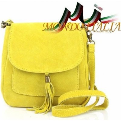 Made In Italy kožená kabelka přes rameno 1147 žlutá – Zboží Mobilmania