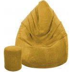 Toffel Sedací vak MAXI COMFORT Plyš 125x95 cm s podnožkou Vzor: žlutá – Zboží Dáma