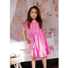 Letní volánkové šaty s knoflíčky a kabelkou pink