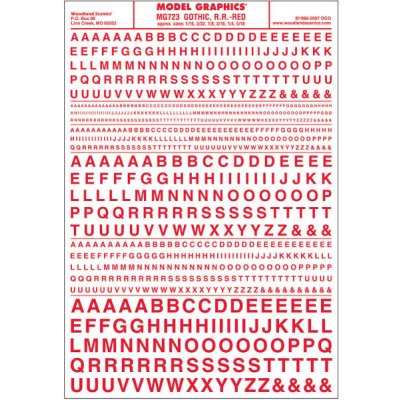 Woodland Scenics propisot písmena Gothic R.R. červená MG723 – Zboží Dáma