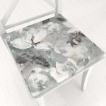Biante Tamara TMR-016 Designové květiny na šedozeleném 38 x 38 x 3 cm Sametový čtvercový – Zboží Dáma