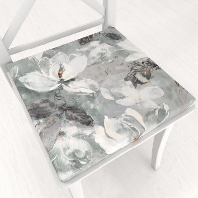 Biante Tamara TMR-016 Designové květiny na šedozeleném 38 x 38 x 3 cm Sametový čtvercový – Zboží Dáma