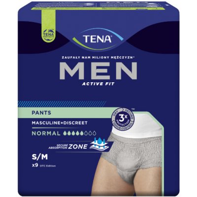 Tena Men Pants Normal Grey S/M 9 ks – Zbozi.Blesk.cz