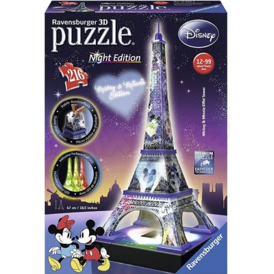 Ravensburger 3D puzzle svítící Eiffelova věž s Disney Noční edice 216 ks – Zboží Mobilmania