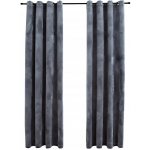 Sametové Závěsy Antracitové s Kovovými Kroužky 140 x 225 cm – Hledejceny.cz