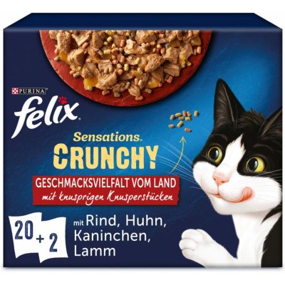 Felix Sensations Crunchy v želé s křupavými kousky výběr z venkova 20 x 84 g – Zboží Mobilmania