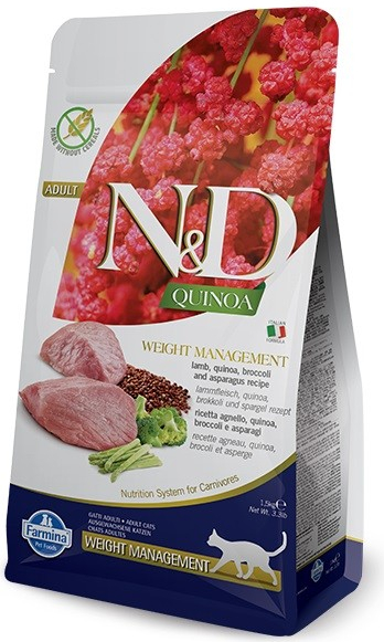 N&D Grain Free Quinoa CAT Weight Management Lamb & Broccoli 2 x 0,3 kg