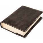 Kožený obal na knihu Klasik M 22,7 x 36,3 cm kůže černá semiš – Zboží Dáma