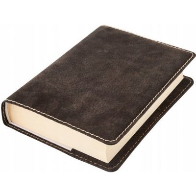 Kožený obal na knihu Klasik M 22,7 x 36,3 cm kůže černá semiš – Zboží Dáma