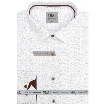 AMJ Slim Fit Comfort pánská košile dlouhý rukáv prodloužená 1485 – Hledejceny.cz