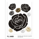 AG Design FL0488 Samolepicí velourová dekorace ROSES WITH GOLD AND SILVER rozměry 65 x 85 cm – Sleviste.cz