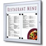 StandMar Venkovní menu vitrína SCZ – uzamykatelná, s logem vitríny-varianty: 2 x A4, na šířku, stříbrný – Zboží Živě