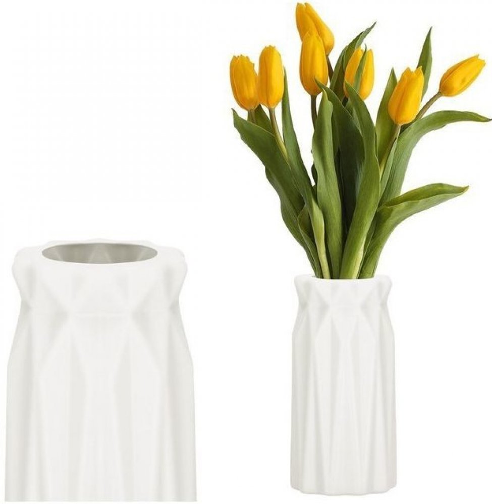 Váza na květiny 18 cm bílá SPRINGOS INSPIRA | Srovnanicen.cz