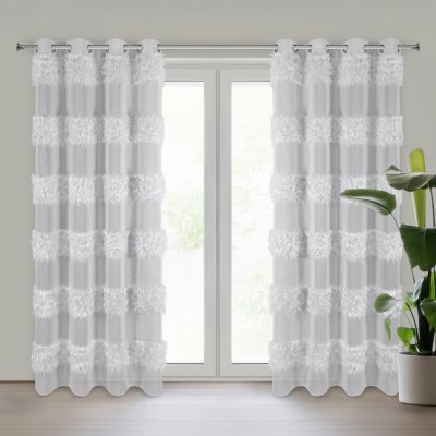 EUROFIRANY ZÁCLONA NA KROUŽCÍCH MARGARET 140X250 CM STŘÍBRNÁ – Hledejceny.cz