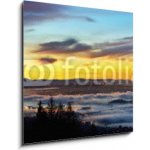 Skleněný obraz 1D - 50 x 50 cm - Vancouver Panoramic Cityscapes at sunrise Vancouver panoramatické městské scenérie při východu slunce – Hledejceny.cz