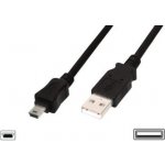 Digitus AK-300130-010-S USB 2.0, type A - mini B (5pin) M/M, 1m, černý – Zboží Mobilmania