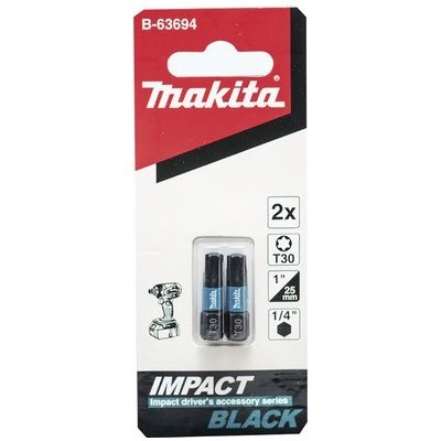 MAKITA torzní bit 1/4" Impact Black T30, 25mm 2 ks (B-63694) – Zboží Mobilmania