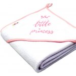 Baby Nellys termoosuška Little princess s kapucí 80 x 80 cm bílá růžová výšivka – Zboží Dáma
