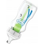 Dr. Brown's kojenecká láhev Options Wide neck anti-Colic skleněná bílá se silikonovým dudlíkem level 1 1 ks 270 ml – Hledejceny.cz
