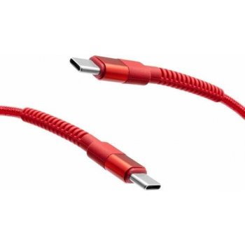 Mobilnet KAB-0246-TYP-TYPEC 2× USB-C 60W, 1m, červený