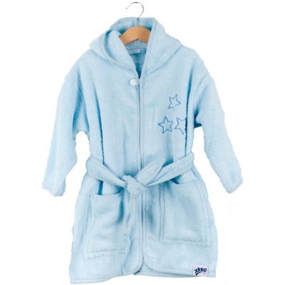 Kikko Dětský biobavlněný froté župan XKKO Organic Baby Blue Stars – Sleviste.cz
