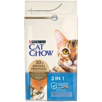 Cat Chow Adult 3in1 s krůtím 1,5 kg