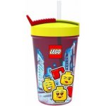 LEGO® Iconic Girl kelímek s brčkem žlutá červená 500 ml – Sleviste.cz