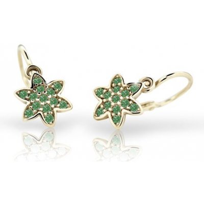 Cutie Jewellery zlaté dětské náušnice na brizuru kytičky C2206 Green c2206-10-90-x-1 – Zboží Mobilmania