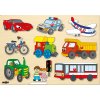 Dřevěná hračka Woody puzzle na desce Dopravní prostředky