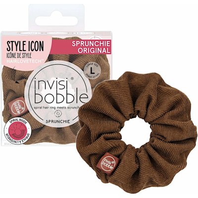 Ozdobná spirálová gumička Invisibobble Sprunchie Original Woke Up Like This - hnědá (IB-SP-PA-1-1008) – Zboží Dáma
