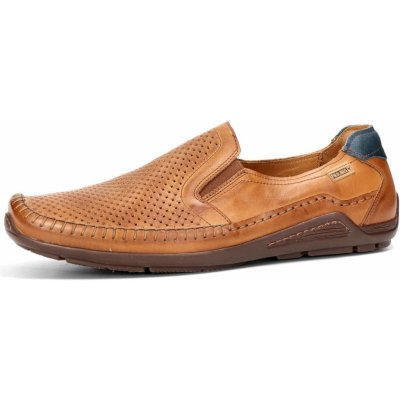 Pikolinos pánské kožené mokasíny s perforací koňakové – Sleviste.cz