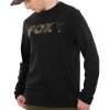 Rybářské tričko, svetr, mikina Fox Long Sleeve Black Camo T-Shirt