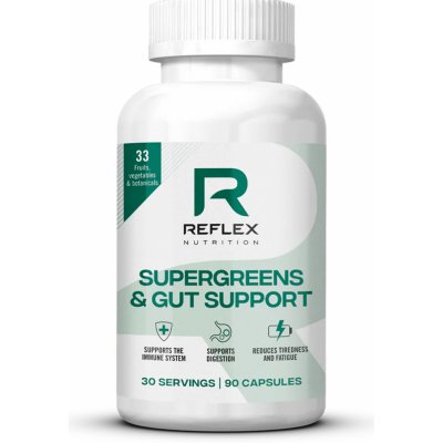 Reflex nutrition Supergreens and Gut Support 90 kapslí – Zboží Mobilmania
