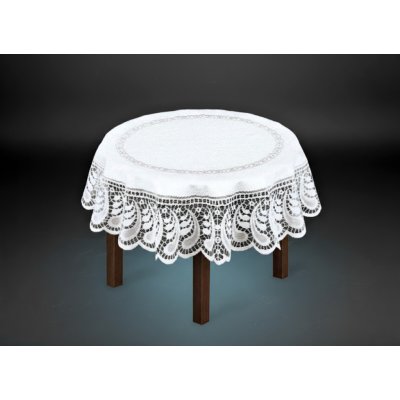 MyBestHome Žakárový ubrus Saskie bílá Ø 120cm – Sleviste.cz
