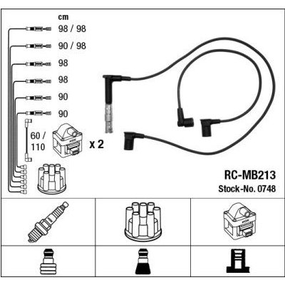 Sada kabelů pro zapalování NGK 0748 – Zboží Mobilmania