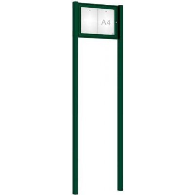 PROCITY Venkovní elegantní vitrína Tradition, 2 x A4, včetně sloupků, zelená – Zboží Živě