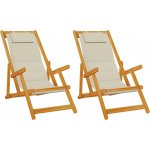 OMAXI 823663 Plážová židle s polštářem 2 ks Hnědá 61.5 x 123 x 82cm – Hledejceny.cz