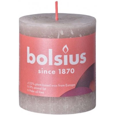 Bolsius Rustic Shine Válec 68x80mm Sandy Gray šedá – Zbozi.Blesk.cz