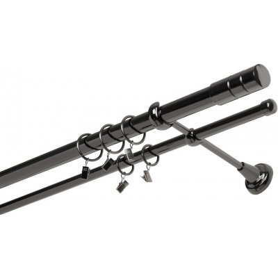 GARNÝŽE-HEBR Garnýž Cylinder onyx dvojitá 240 cm – Zboží Mobilmania