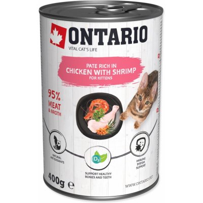 Ontario Cat Chicken with Shrimps flavoured with Sea Buckthorn 400 g – Zboží Mobilmania