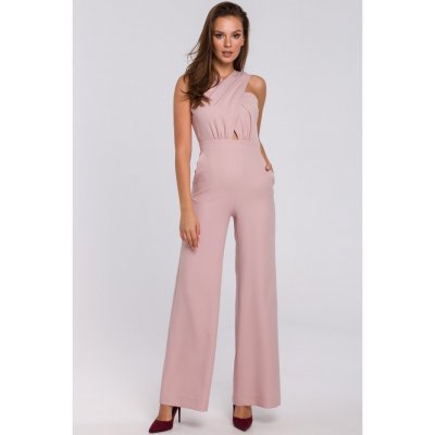 K029 Cross front jumpsuit crepepink – Zboží Mobilmania