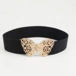 Emily široký elastický pásek se zlatou sponou Motýl – Zboží Dáma