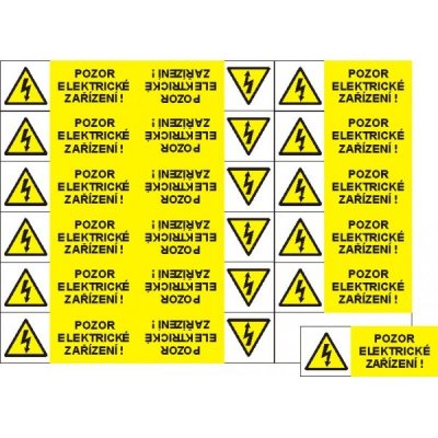 štítek "Pozor elektrické zařízení" 9x3,2cm, samolepka – Zbozi.Blesk.cz