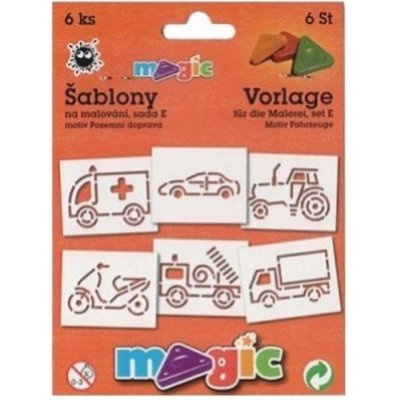 Papírové šablony MAGIC sada E Pozemní doprava – Zboží Dáma