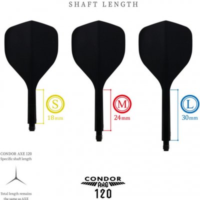 Condor AXE 120 černé, Small letky a krátké násadky 18mm – Zboží Dáma