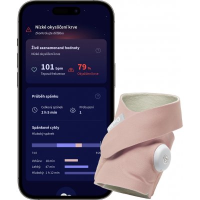 Owlet Dream Sock chytrá ponožka matně růžová – Zboží Dáma