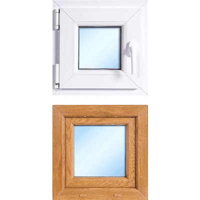 OknaDvereNaMiru.cz Plastové okno otevíravé, levé, zlatý dub / bílá, 40x40 cm – Zboží Mobilmania